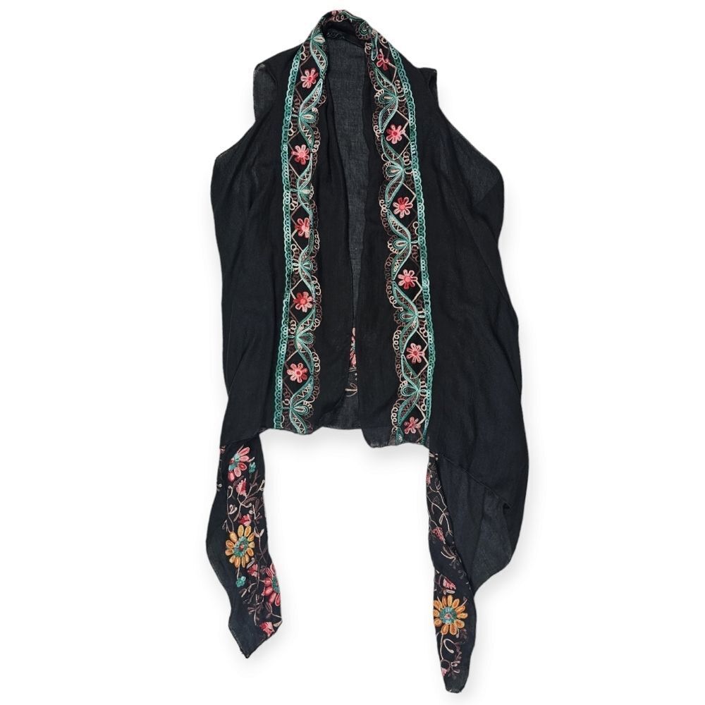 Pretty Angel‎ Sleeveless Floral Embroidered Pullover Cardigan Women's One Size